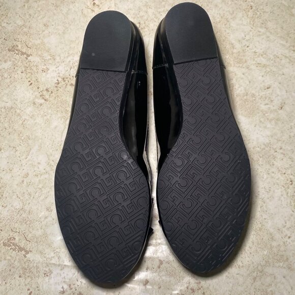 Liz Claiborne Black Patent Leather Bow Flats Women Casual Comfort Office - Picture 8 of 9